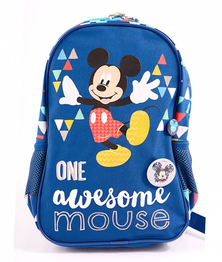 Ghiozdan Gradinita Mickey Albastru Triunghiuri Mickey
