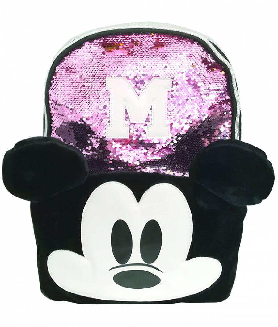 Ghiozdan 43Hx30x12cm Mickey paiete roz