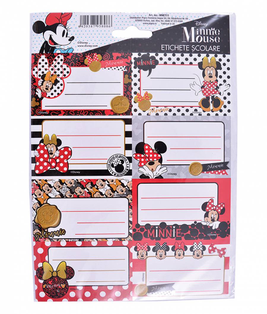 Etichete scolare 40/set Minnie 