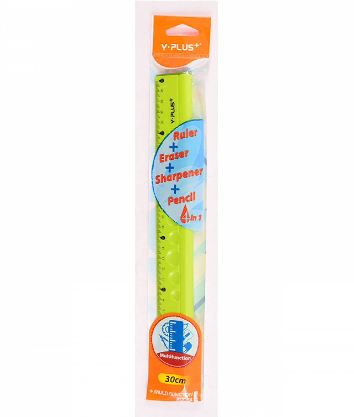 Rigla Multi 30 cm cu radiera ascutitoare si creion