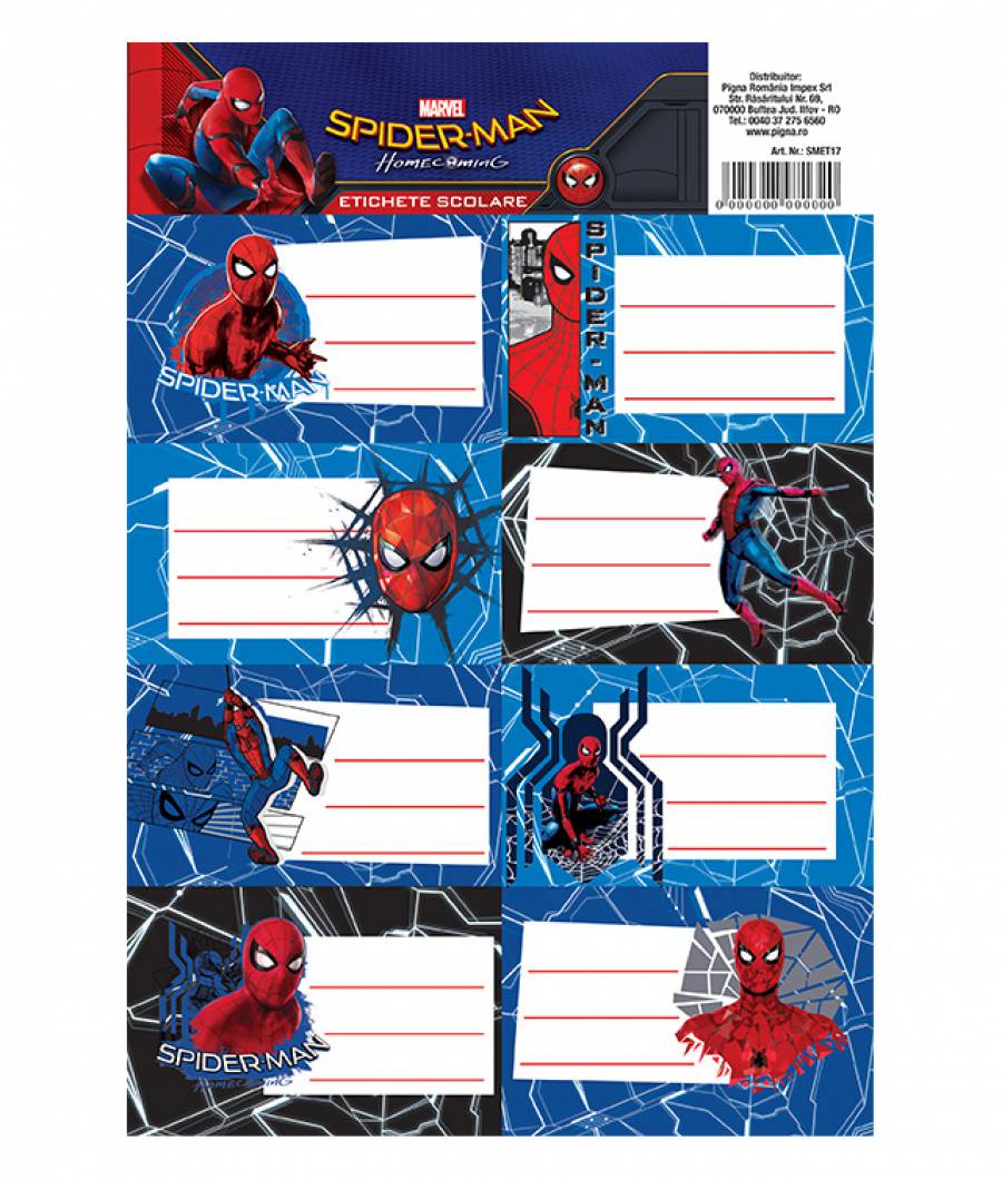 Etichete scolare 40/set Spiderman HC .
