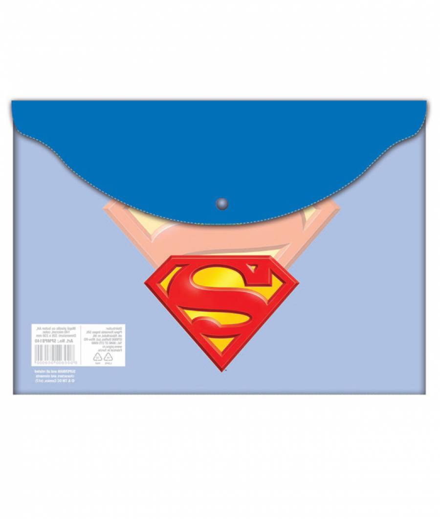 Mapa plastic cu buton A4 Superman