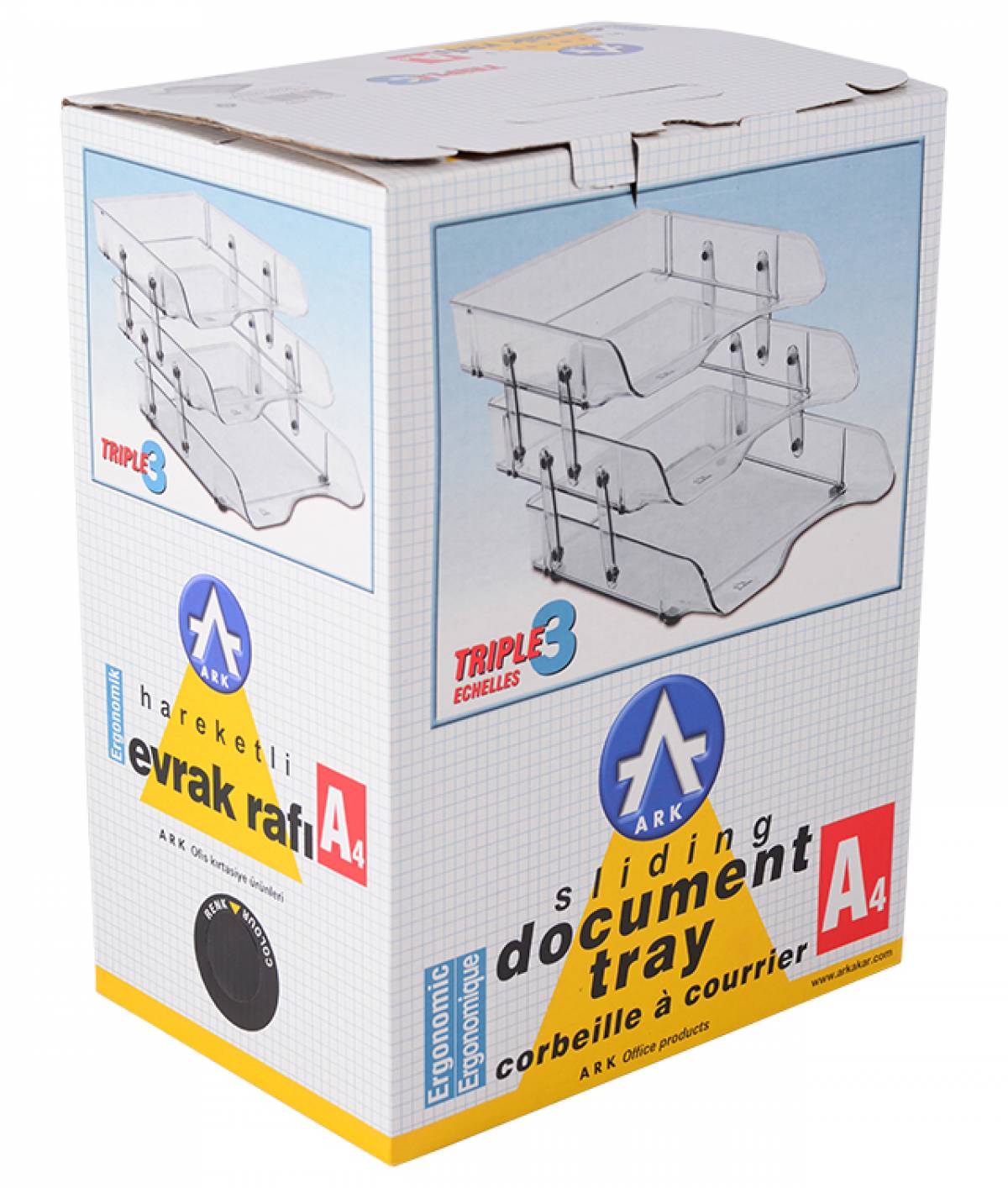 Tavite ARK din plastic RABATABILE 3xset in cutie fumuriu