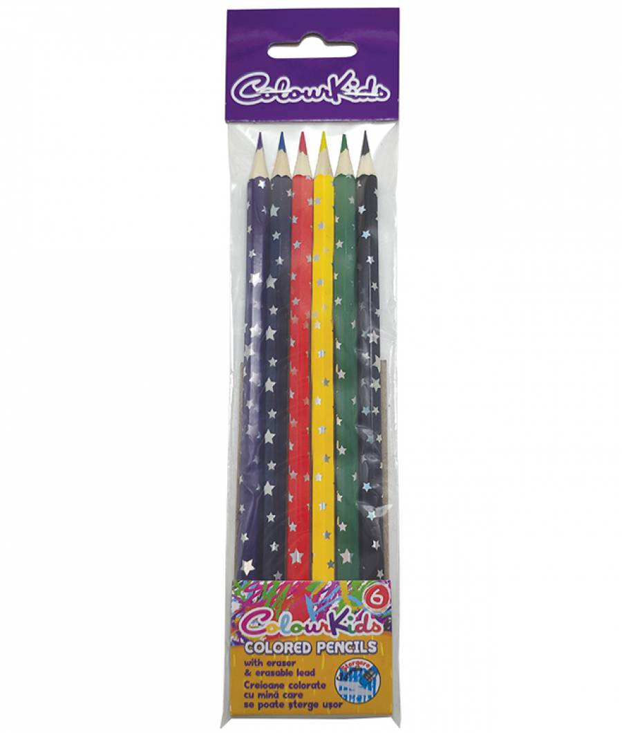 Creioane Color. CK 6buc cu guma Colour KIDS