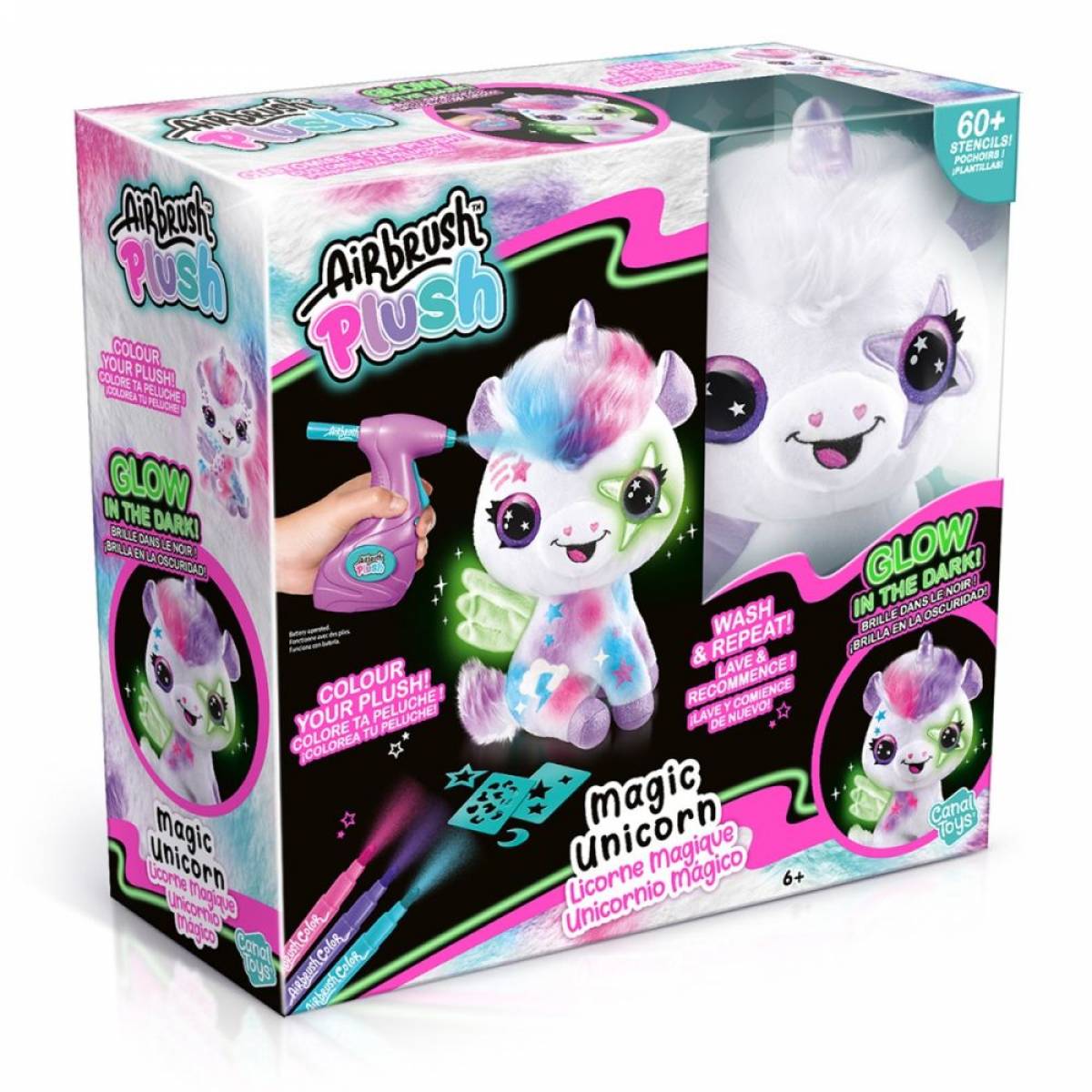 AIRBRUSH PLUSH - TATUEAZA UNICORNUL FOSFORESCENT