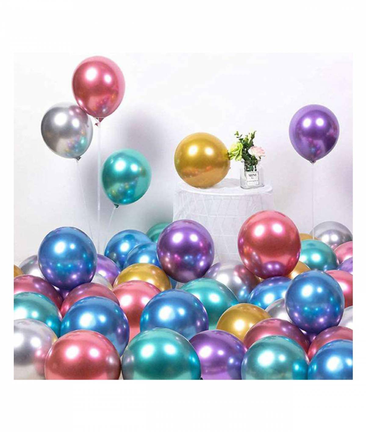 Baloane Chrome COLOR KIDS 25cm set 50 bucati diverse culori