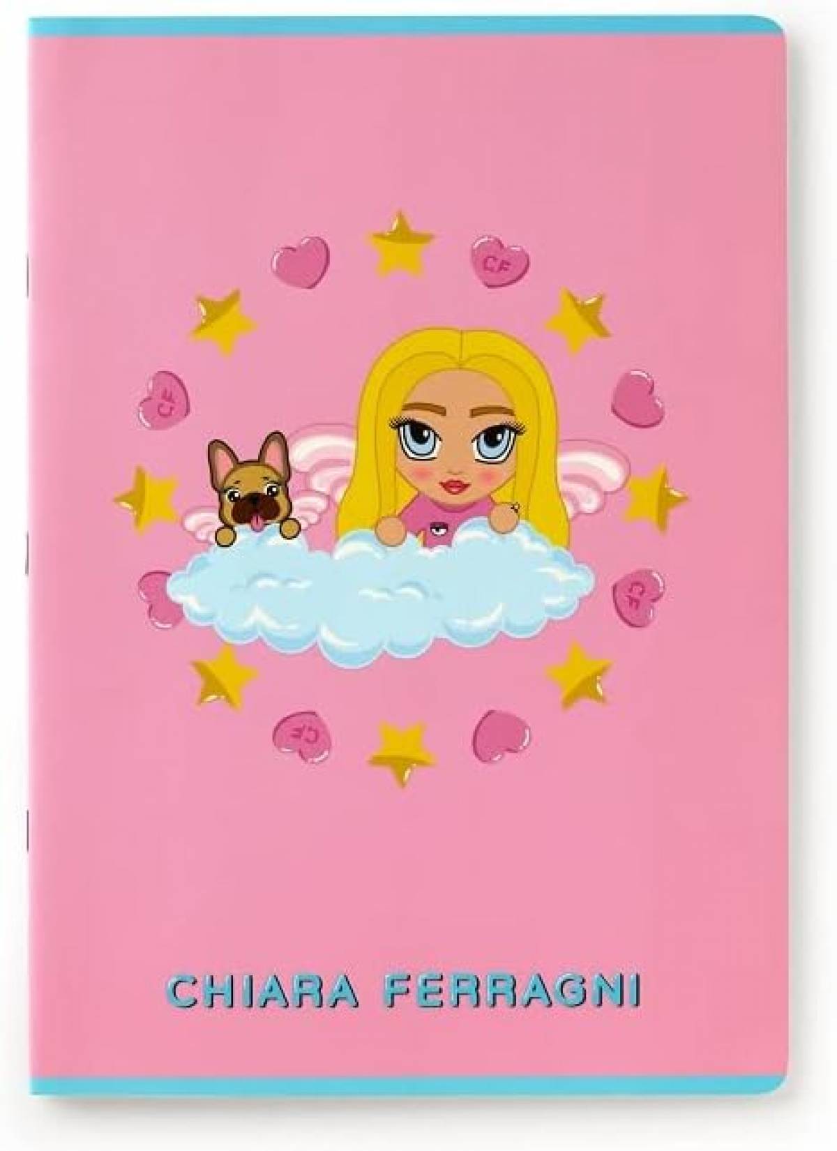 Caiet capsat Chiara Ferragni A4 D 42 file hartie FSC 80gr coperta 240gr neon pink
