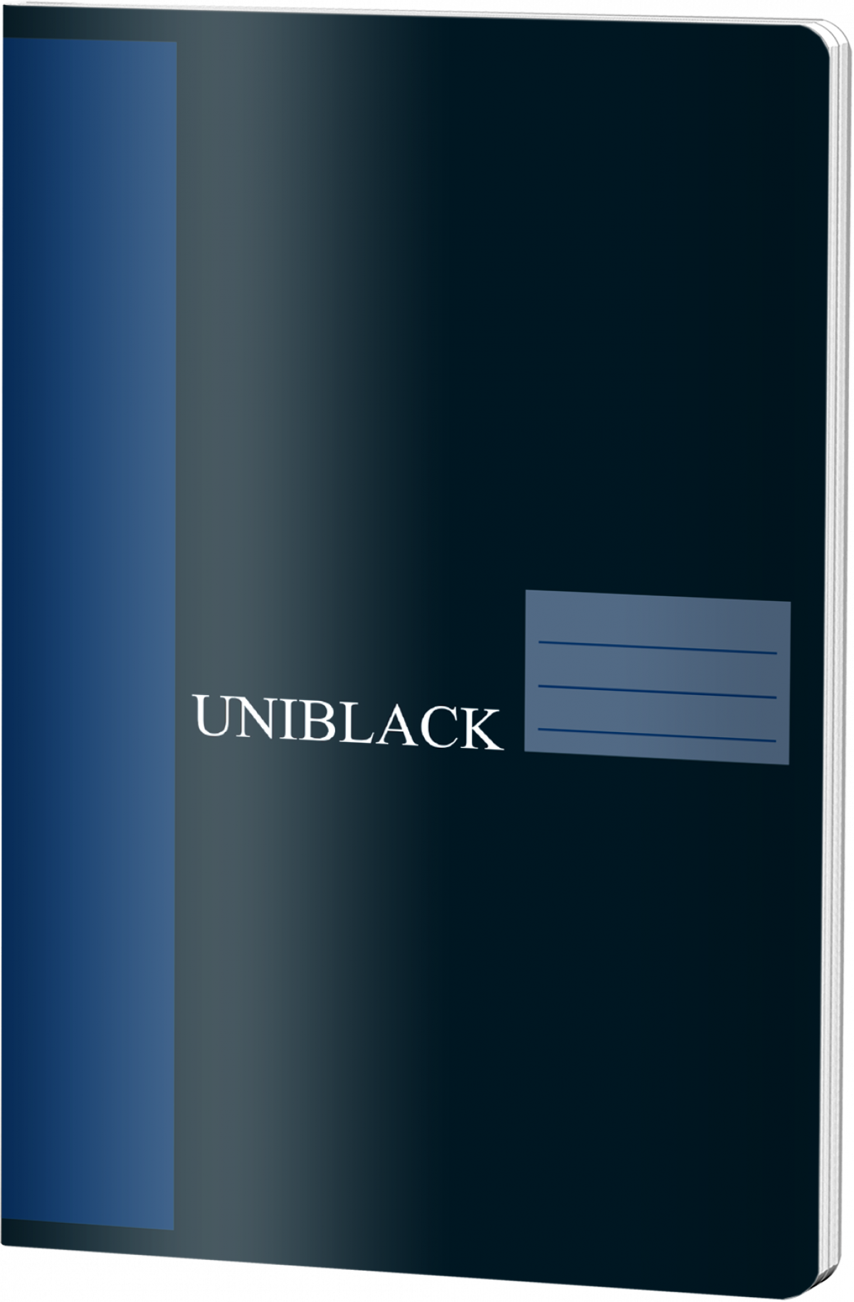 Caiet Dictando, A5, Uniblack, 48file, hartie 70gr, NEGRU ALBASTRU