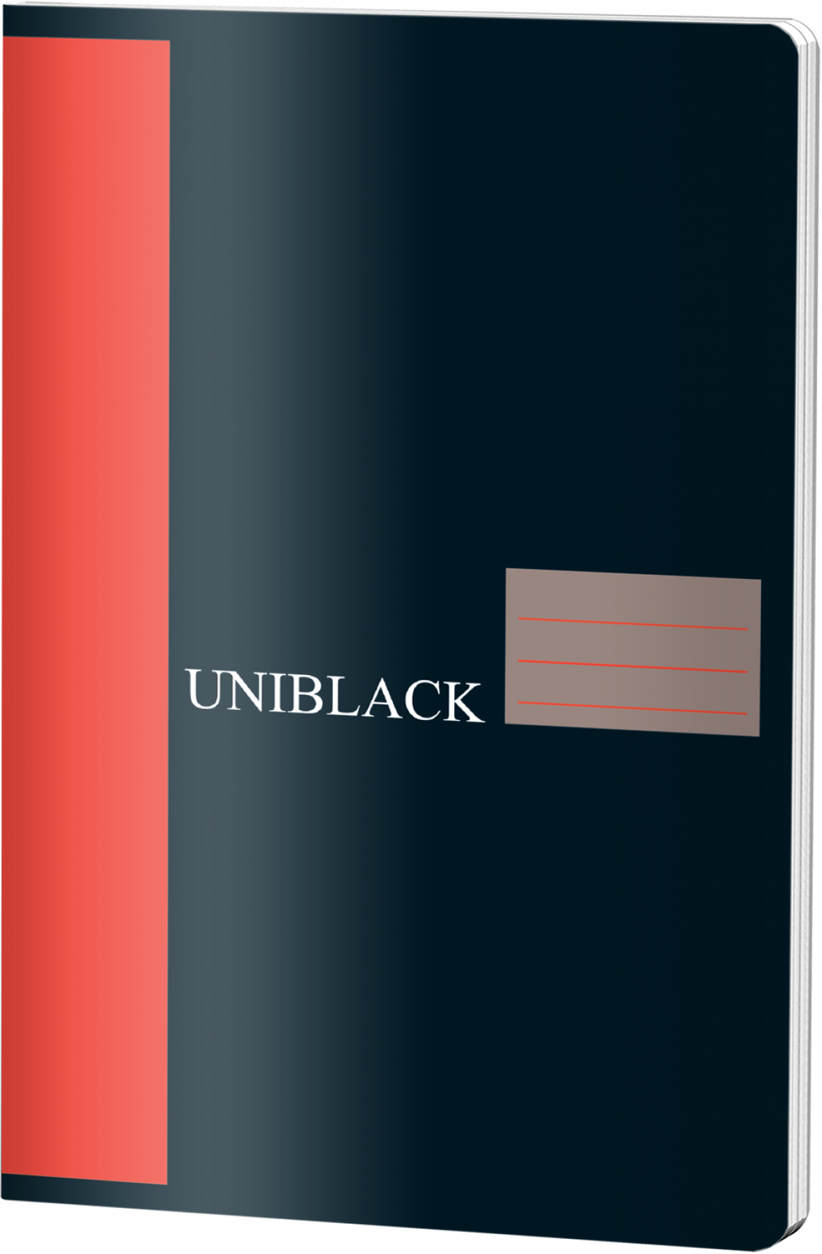 Caiet Dictando, A5, Uniblack, 48file, hartie 70gr, NEGRU ROSU