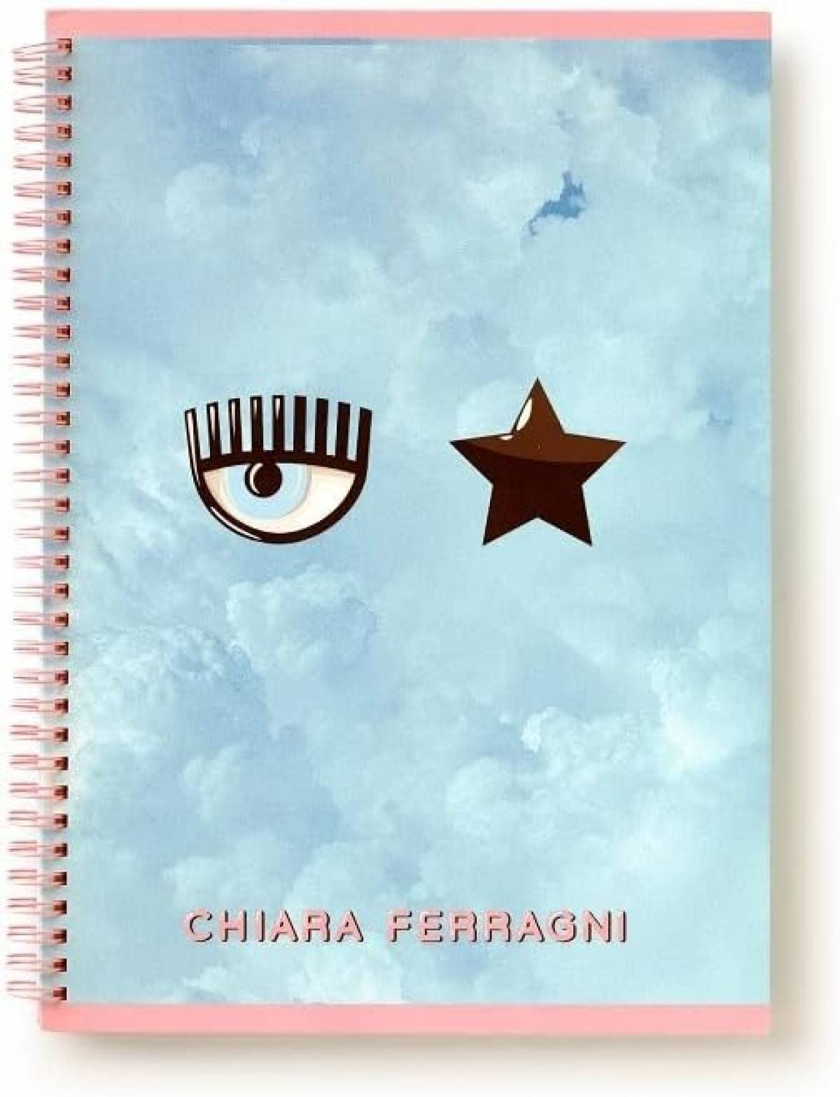 Caiet spira Chiara Ferragni A5 D 42 file hartie FSC 80gr coperta 150gr neon blue cu model