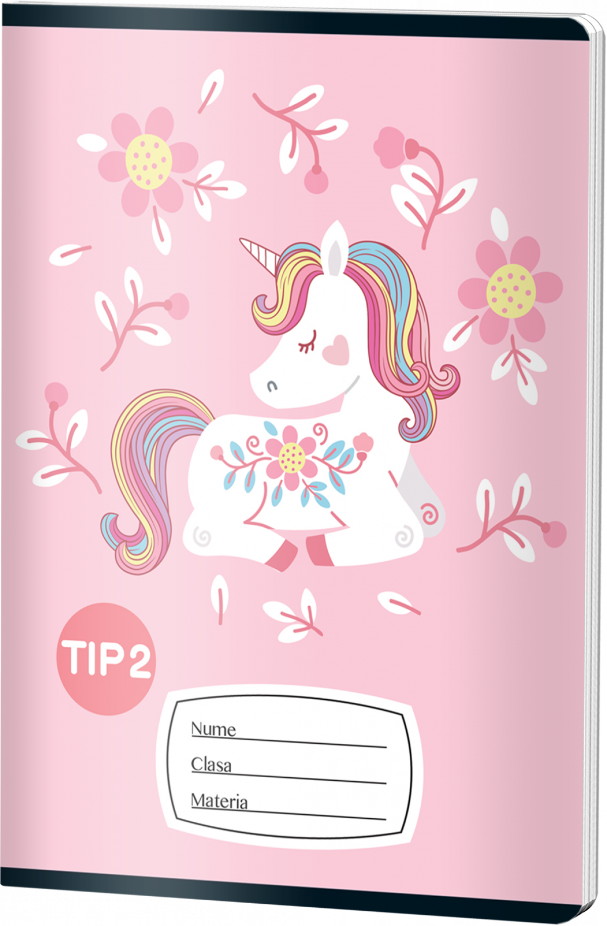 Caiet Tip2, A5, Pigna, 24 file, hartie 70gr, UNICORN T