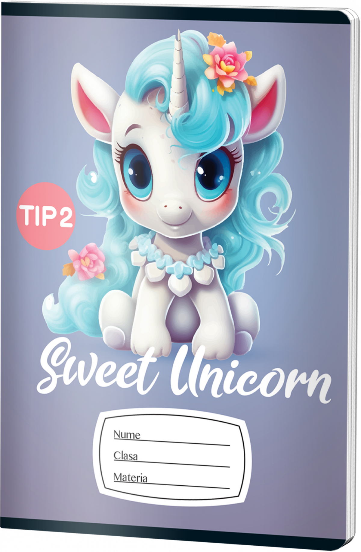 Caiet Tip2, A5, Pigna, 24 file, hartie 70gr, UNICORN U