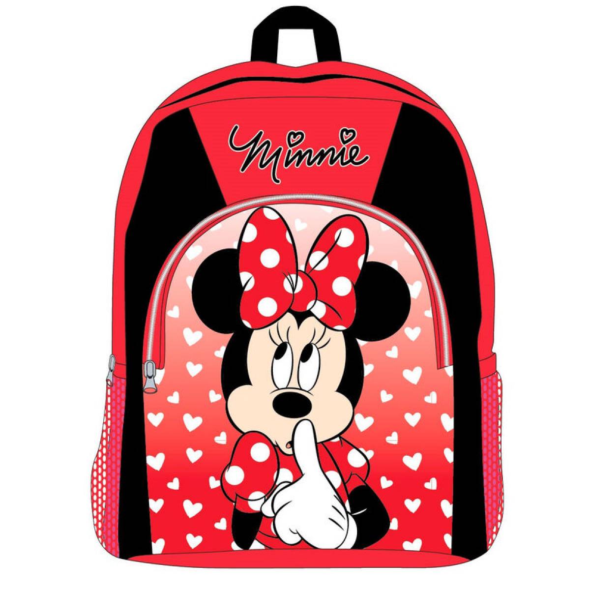 Ghiozdan Scolar, Minnie, 2 Fermoare, 40cm, Negru