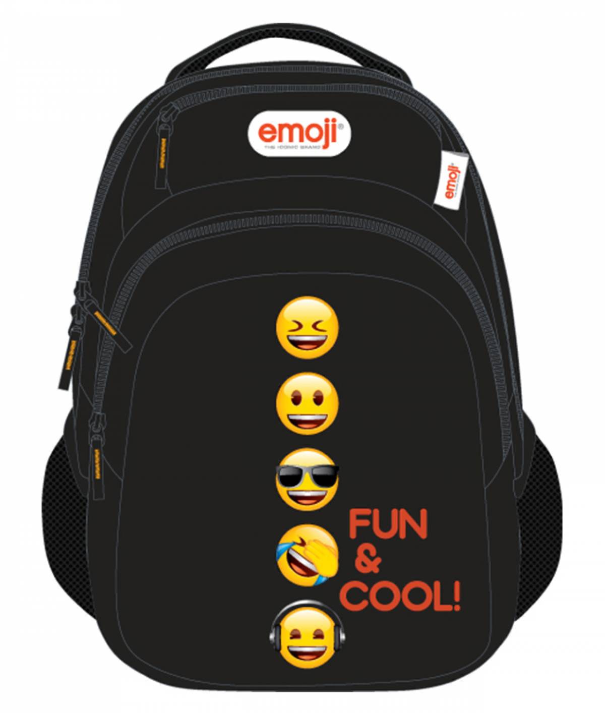 Ghiozdan EMOJI CLASIC SCOLAR negru FUN and COOL