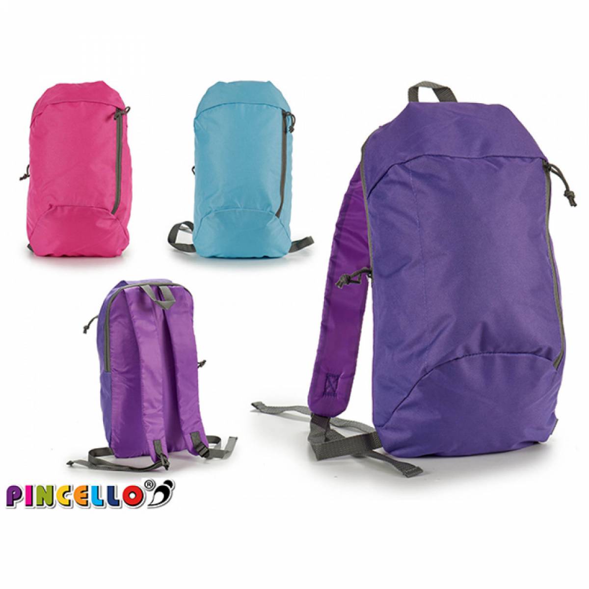 Ghiozdan PINCELLO unicolor fermoar lateral 24x12x40cm