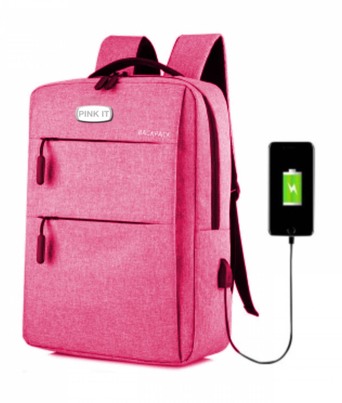 Ghiozdan Laptop, Pink It, 3 Fermoare, 43HX28X12cm, Roz