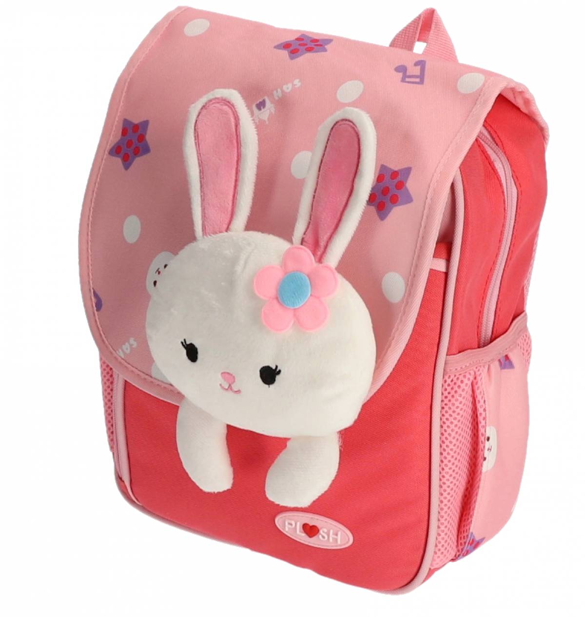 Ghiozdan Prescolar, Iepuras ROZ 2fermoare 2compartimente 30X25X10cm 0.39kg