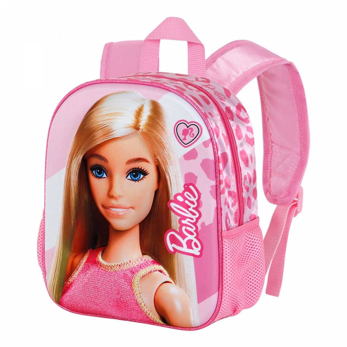 Ghiozdan Prescolari, Barbie 3D, 1 fermoare, 2 buzunare, 26cm x 31cm x 11cm, Roz