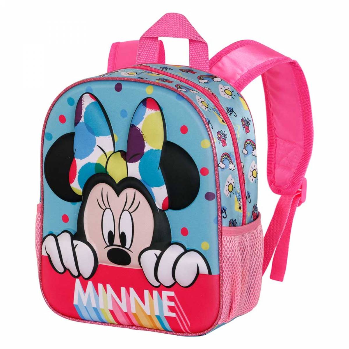 Ghiozdan Prescolari, Minnie Mouse, 1 fermoar, 2 buzunare, 26cm x 31cm x 11cm