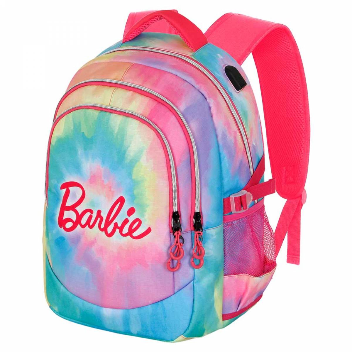 Ghiozdan Scolar, Barbie, 3 fermoare, 2 buzunare, 34cm x 46cm x 21cm, Multicolor