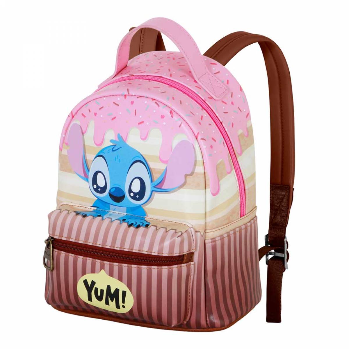 Ghiozdan Scolar, Lilo & Stitch Muffin, 1 Compartiment, Roz, 22cm x 25cm x 15cm