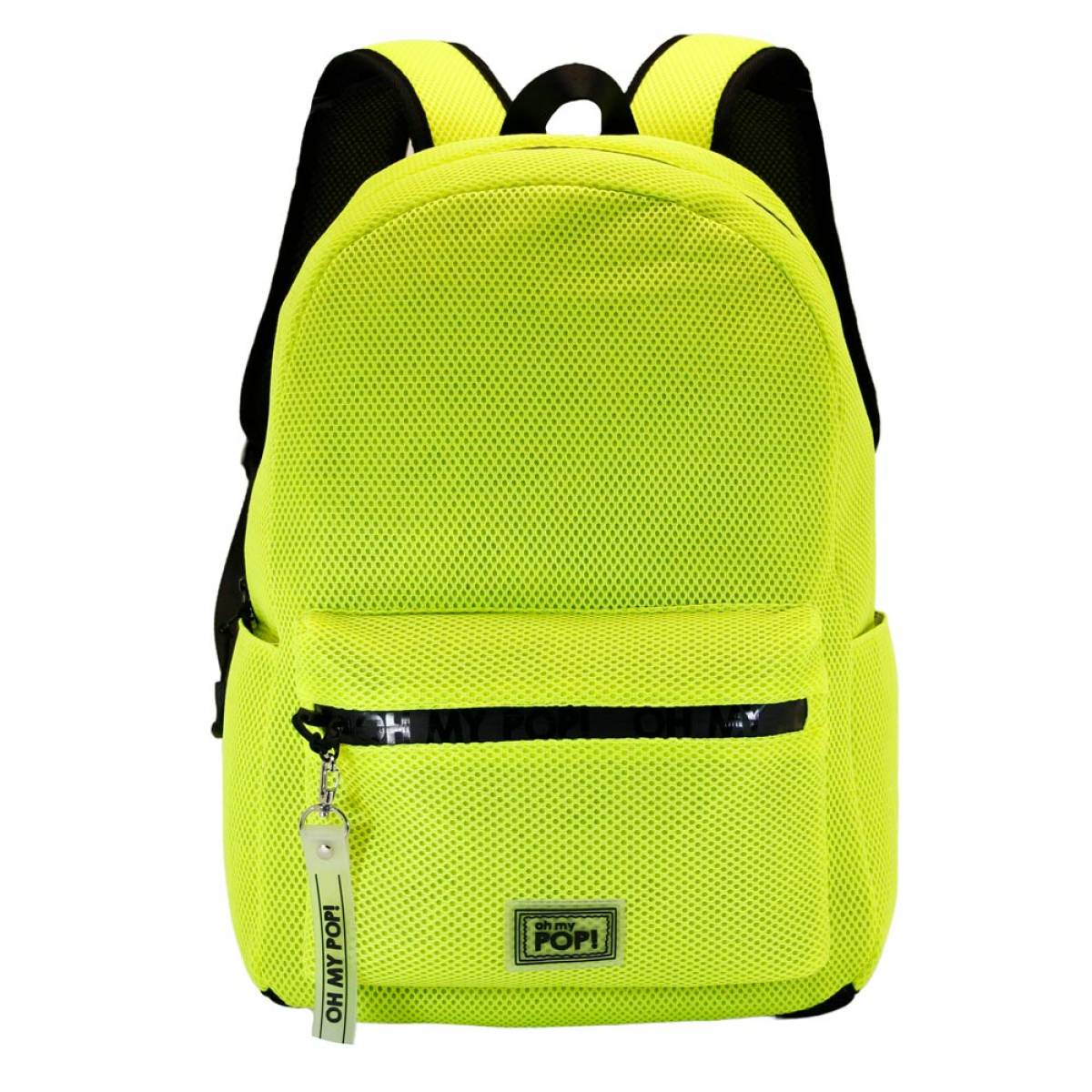 Ghiozdan Scolar, OMP Basic, 2 fermoare, 3 buzunare, 30x44x15cm, Galben