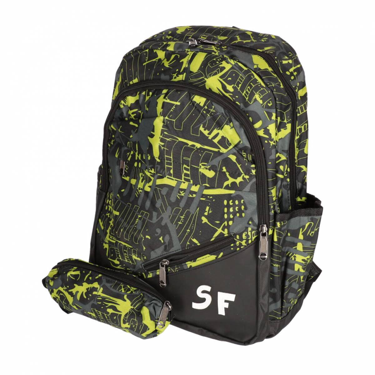 Ghiozdan SF 3F 42cm cu penar etui - Galben
