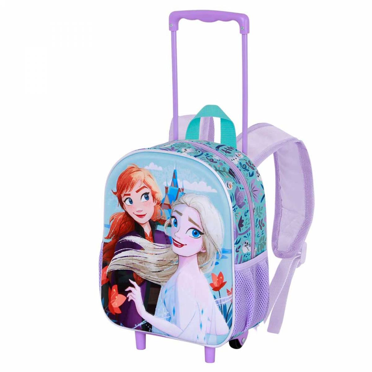Ghiozdan Troller Prescolari, Frozen 2 Spring 3D, 1 Compartiment, Albastru, 26cm x 34cm x 13cm