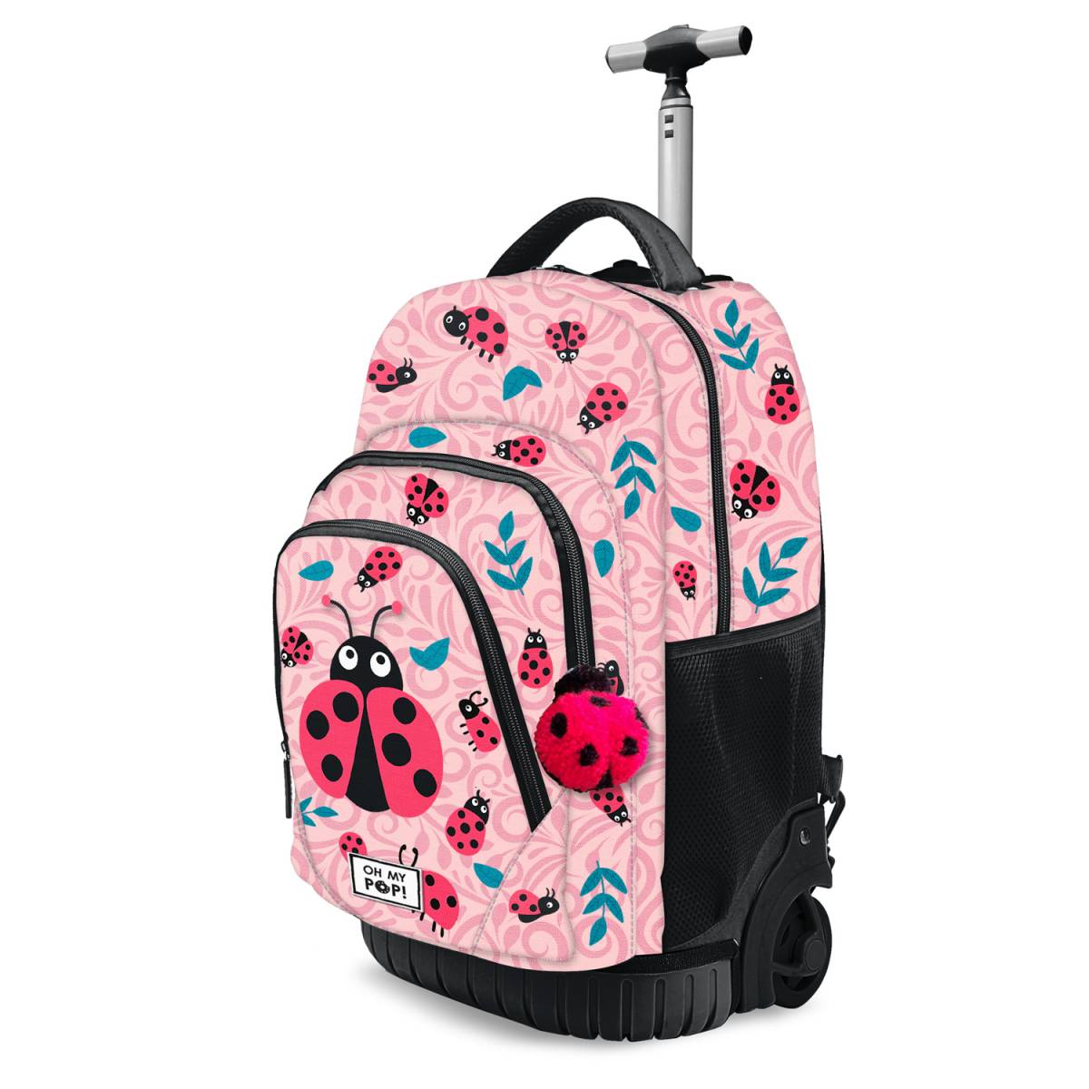 Ghiozdan Troller Scolar, Gargarita, 3 Compartimente, 2 Buzunare, Roz, 32cm x 47cm x 25cm
