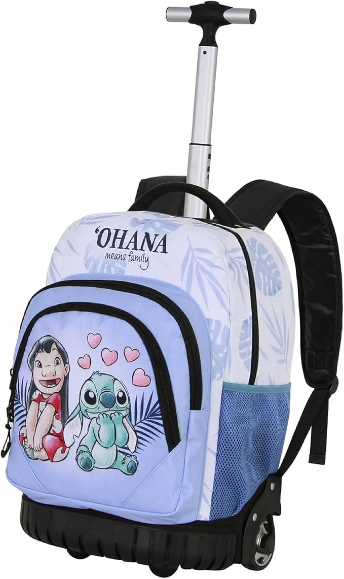 Ghiozdan Troller Scolar, Lilo & Stitch Couple, 2 Compartimente, Mov, 32cm x 47cm x 25cm