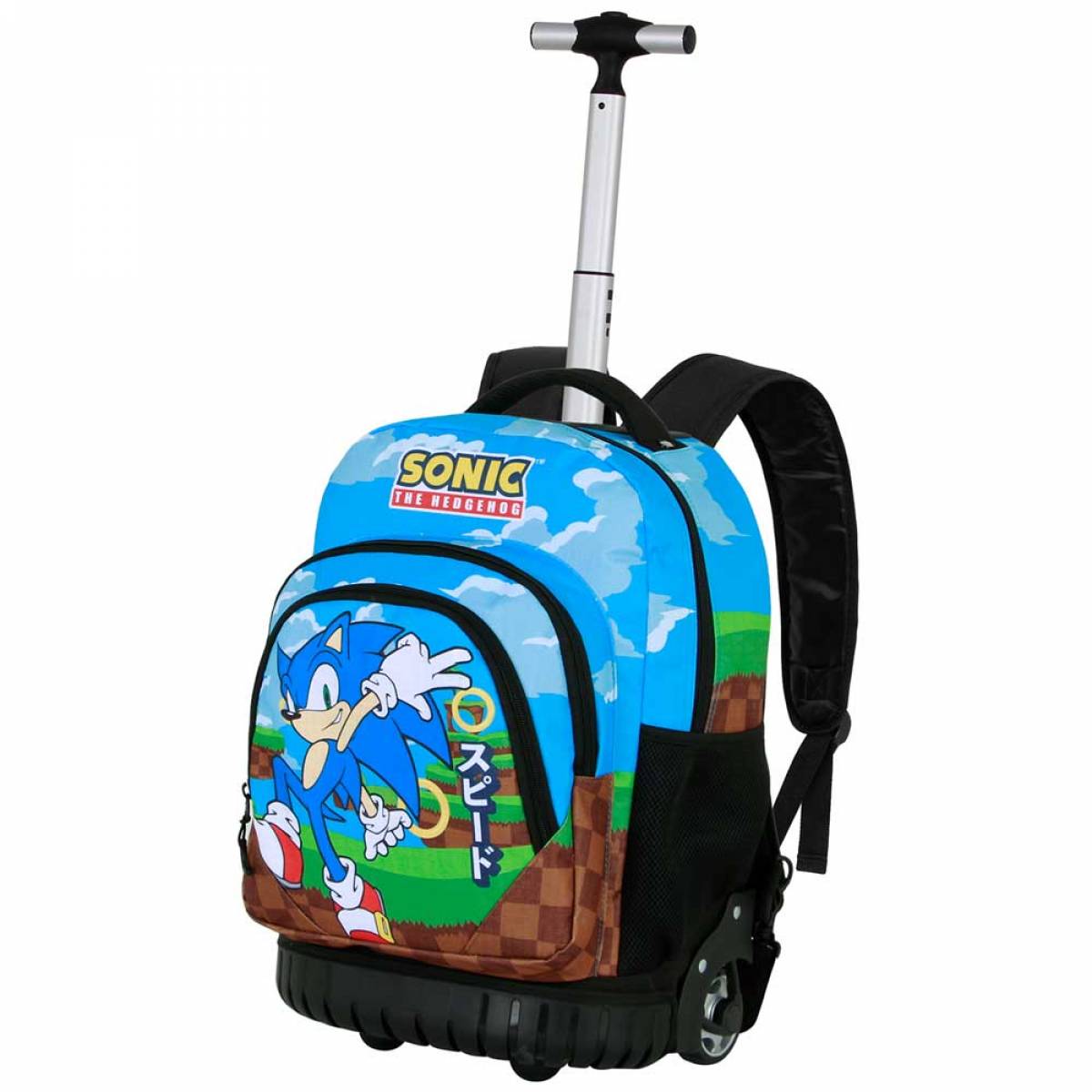 Ghiozdan Troller Scolar, Sonic Greenhill, 2 Compartimente, Multicolor, 32cm x 47cm x 25cm