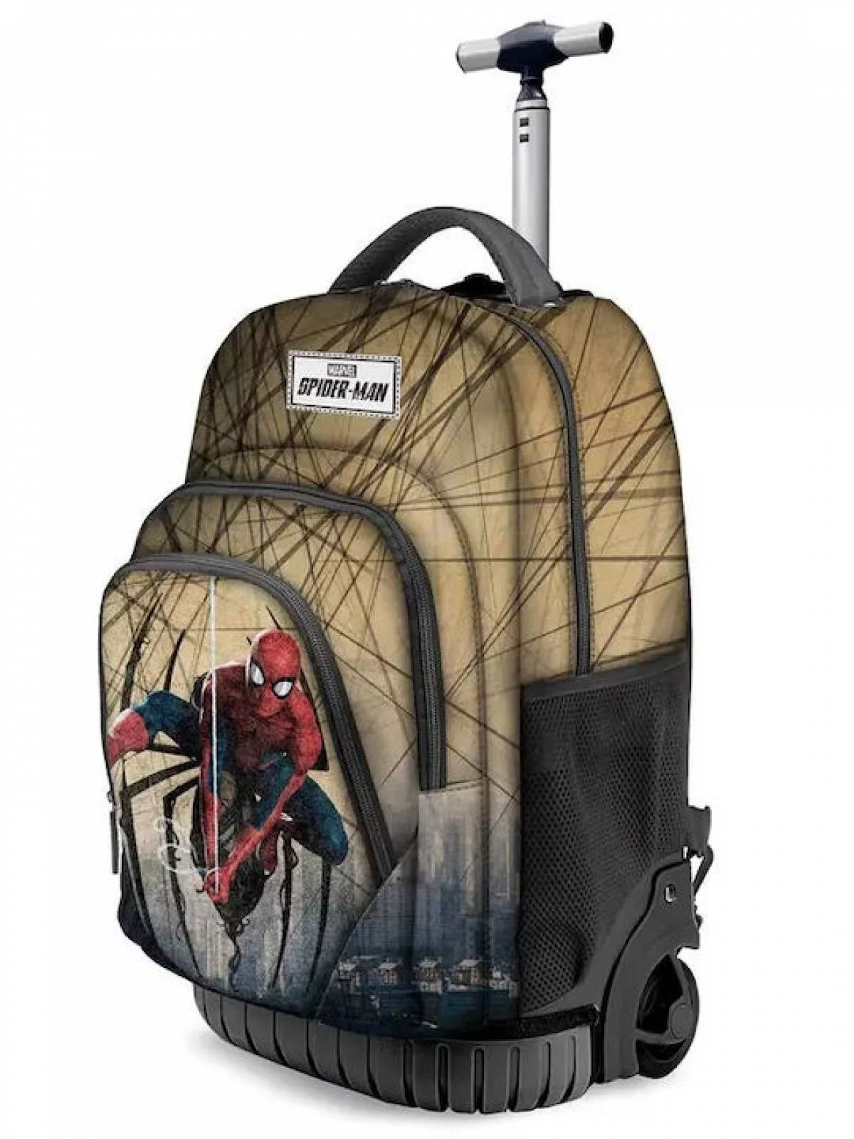 Ghiozdan Troller Scolar, Spiderman, 3 Compartimente, 2 Buzunare Multicolor, 32cm x 47cm x 27cm