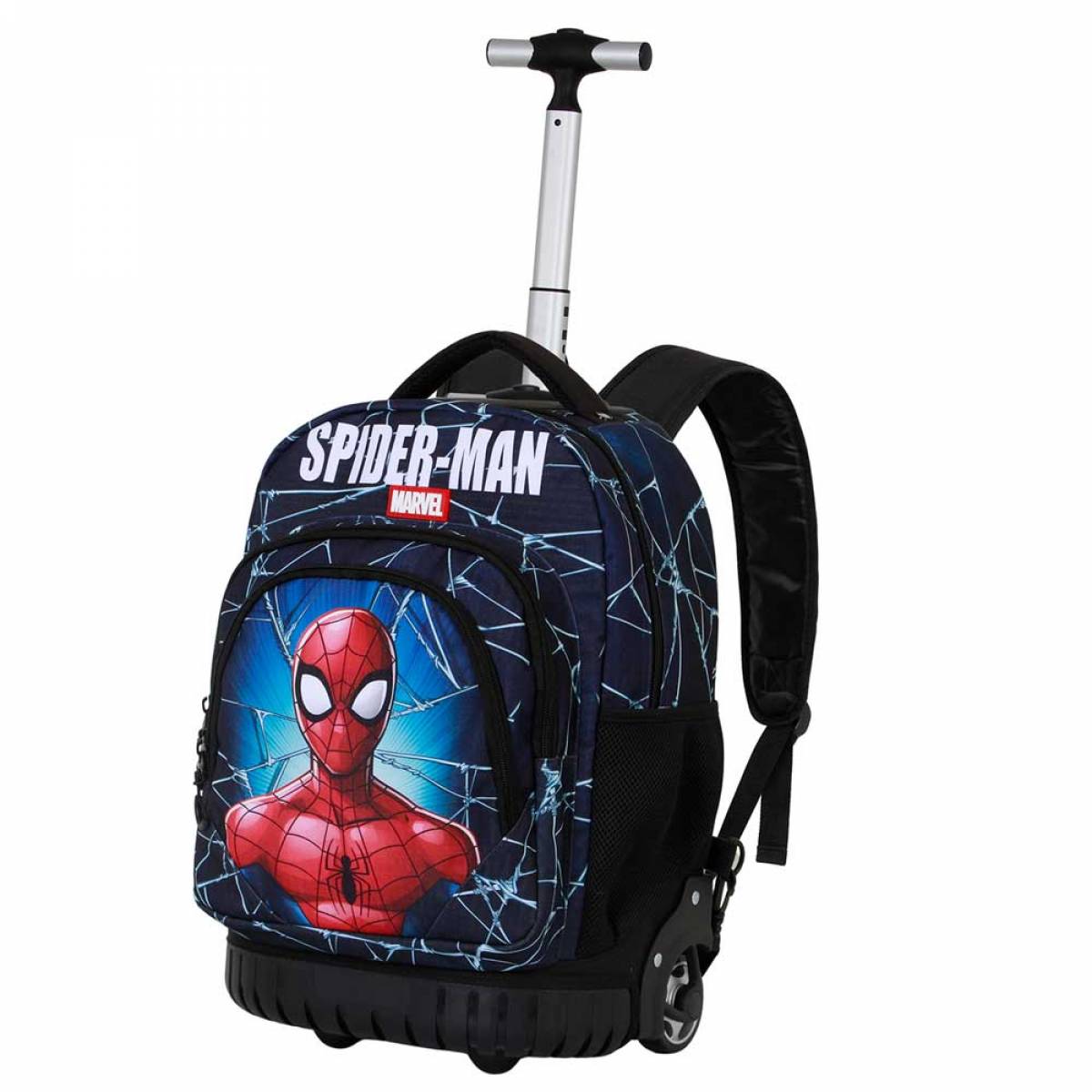 Ghiozdan Troller Scolar, Spiderman Maximum, 2 Compartimente, Albastru, 32cm x 47cm x 25cm