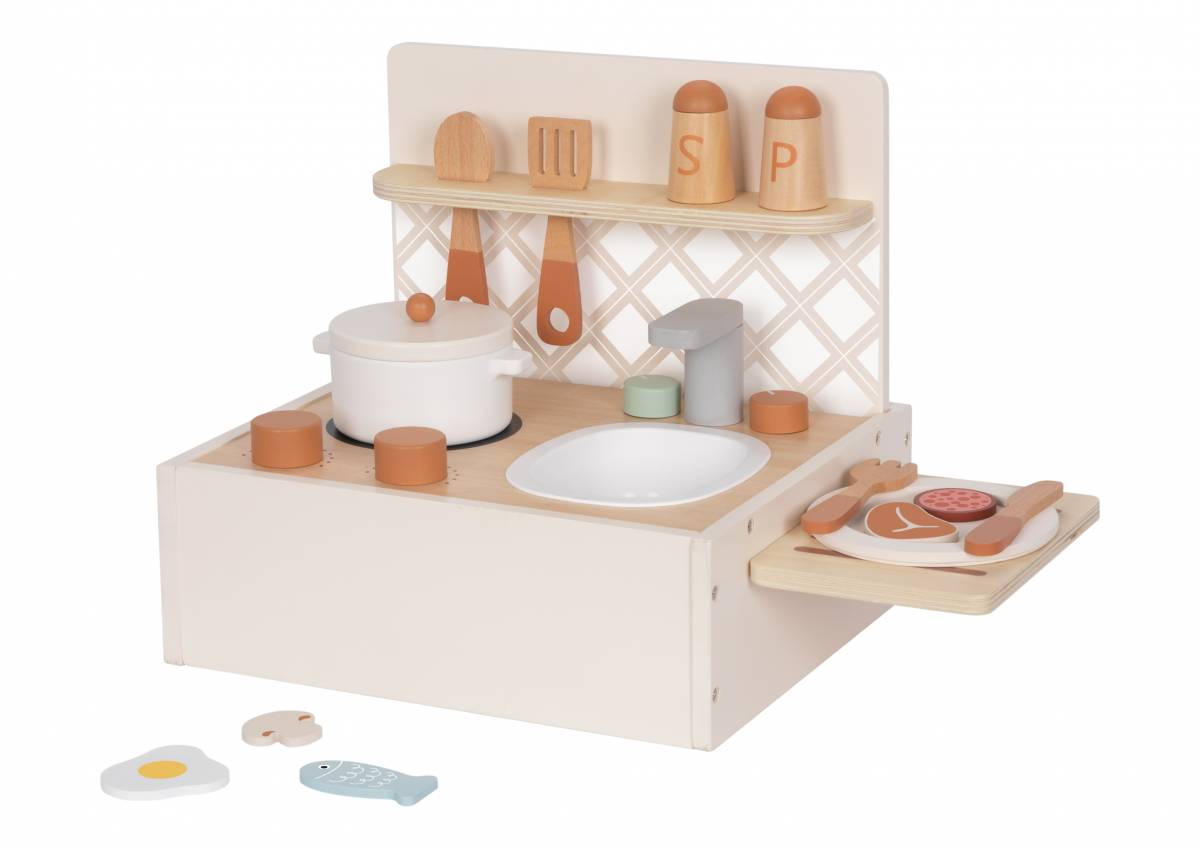 Joc Bucatarie din Lemn pentru Copii – Kitchen Set Educativ