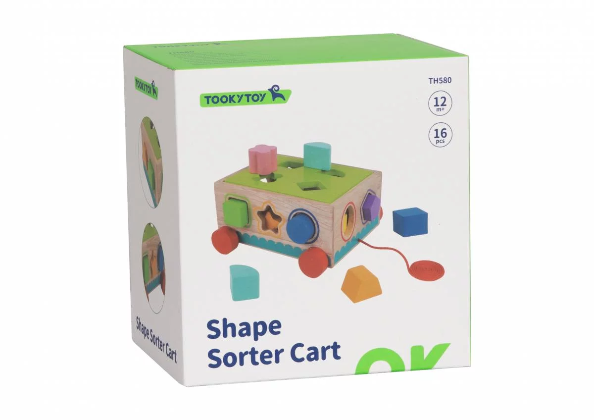 Joc Educativ Montessori Sortator de Forme din Lemn pentru Copii, Shape Sorter Cart