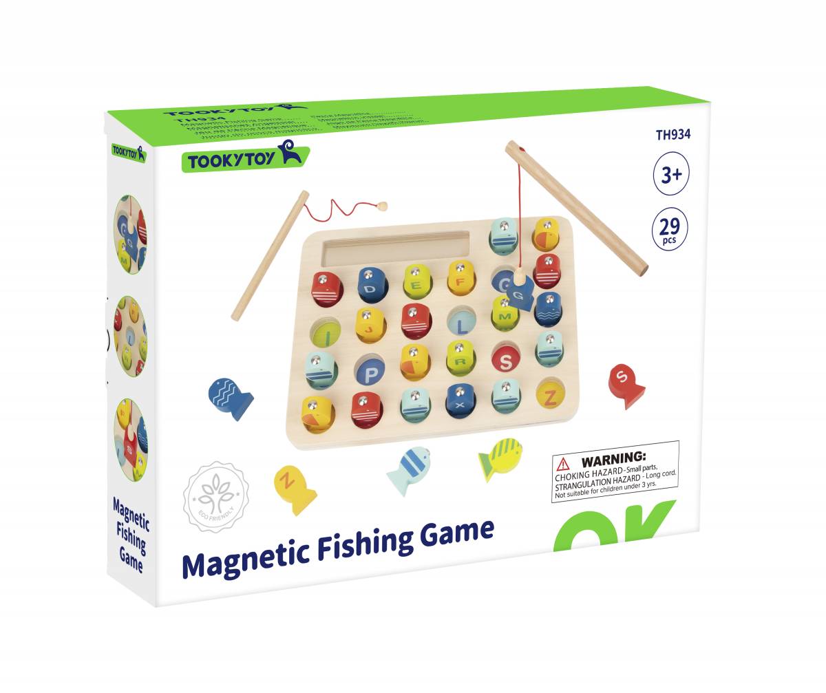 Joc Montessori Educativ Pescuit Magnetic din Lemn pentru Copii, Magnetic Fishing Game