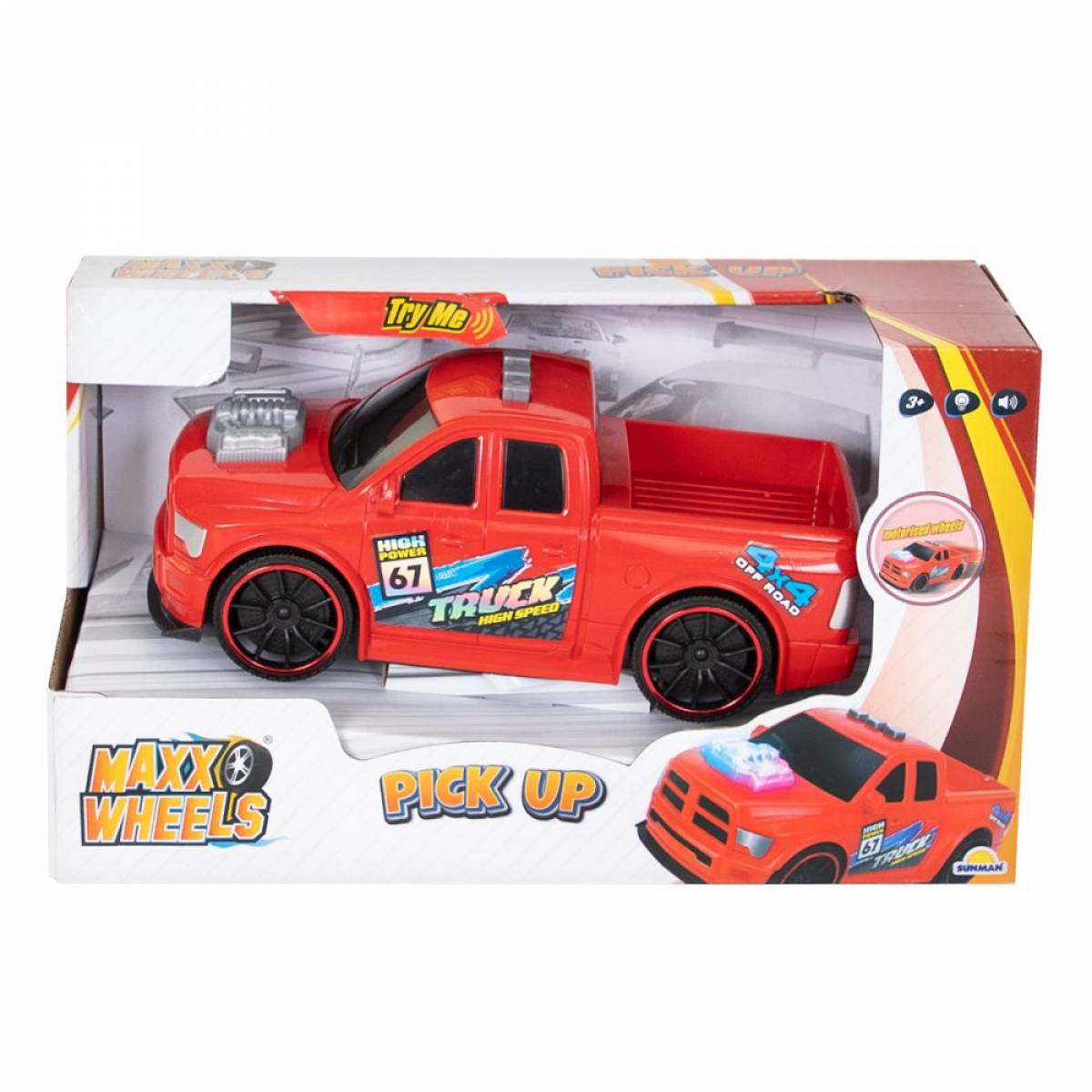 Jucarie MAXX WHEELS - MASINA 4X4 DE CURSE, CU LUMINI SI SUNETE