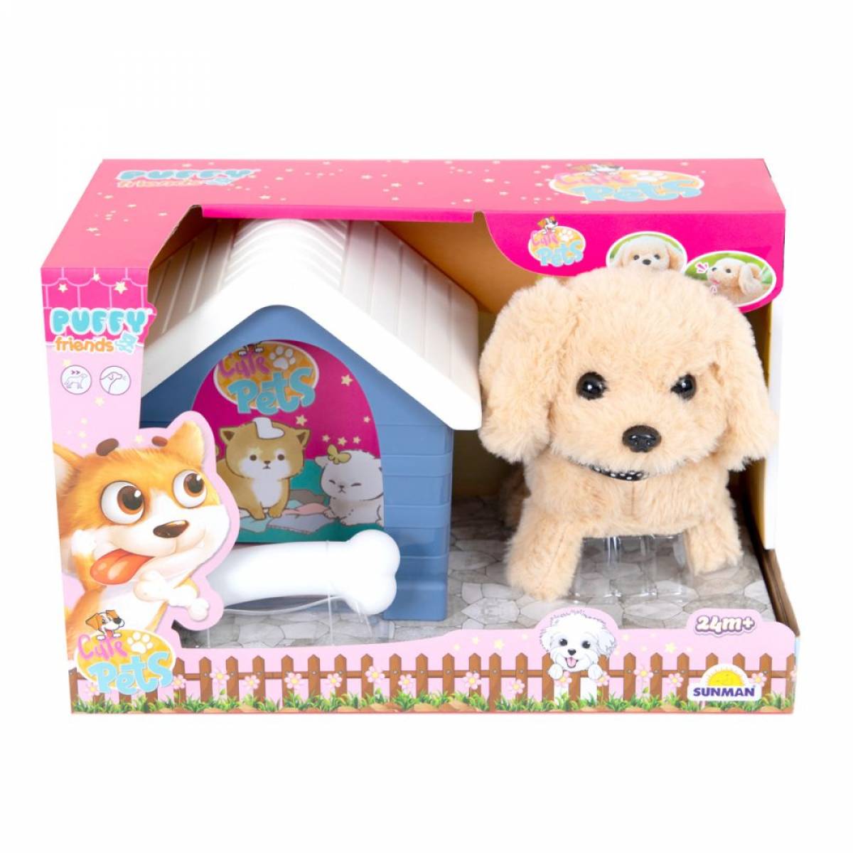 Jucarie PUFFY FRIENDS FUNCTIONS -CATEL INTERACTIV DE PLUS CU CASUTA