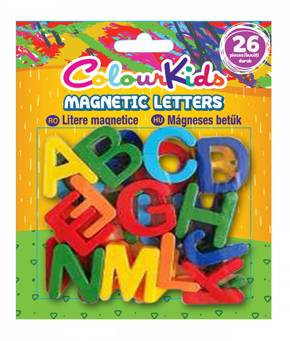 Litere magnetice CK set 26 piese 4cm diverse culori