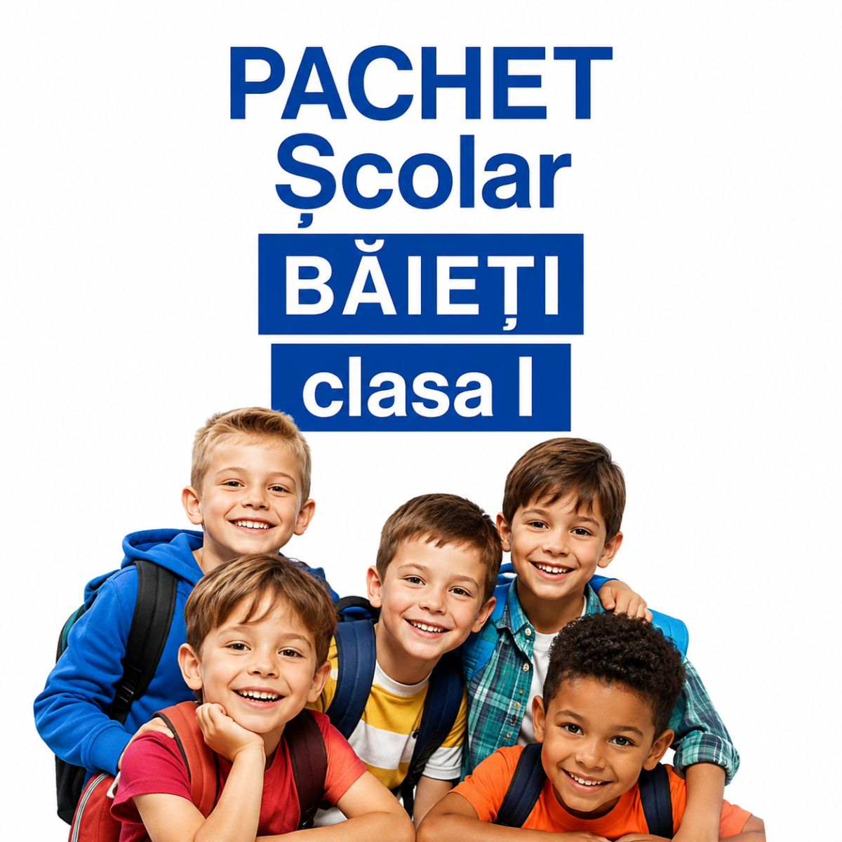 Pachet rechizite scolare Baieti clasa 1 set complet lista rechizite 34 de piese