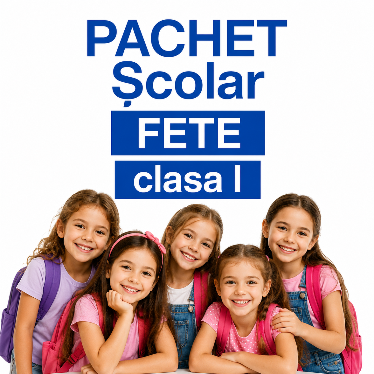 Pachet rechizite scolare Fete clasa 1 set complet lista rechizite 34 de piese