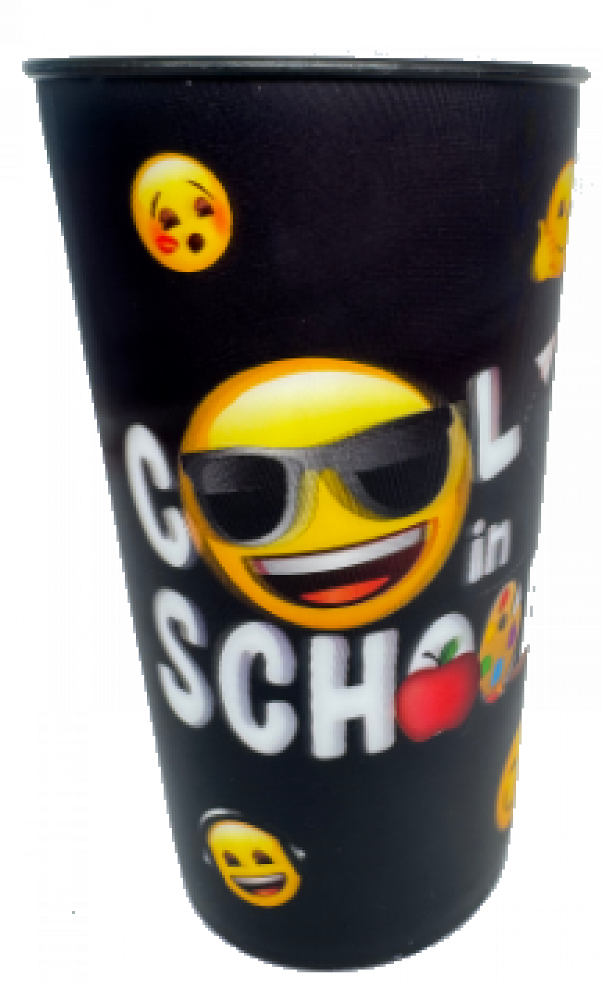 Pahar Lichide 460ml Emoji Negru