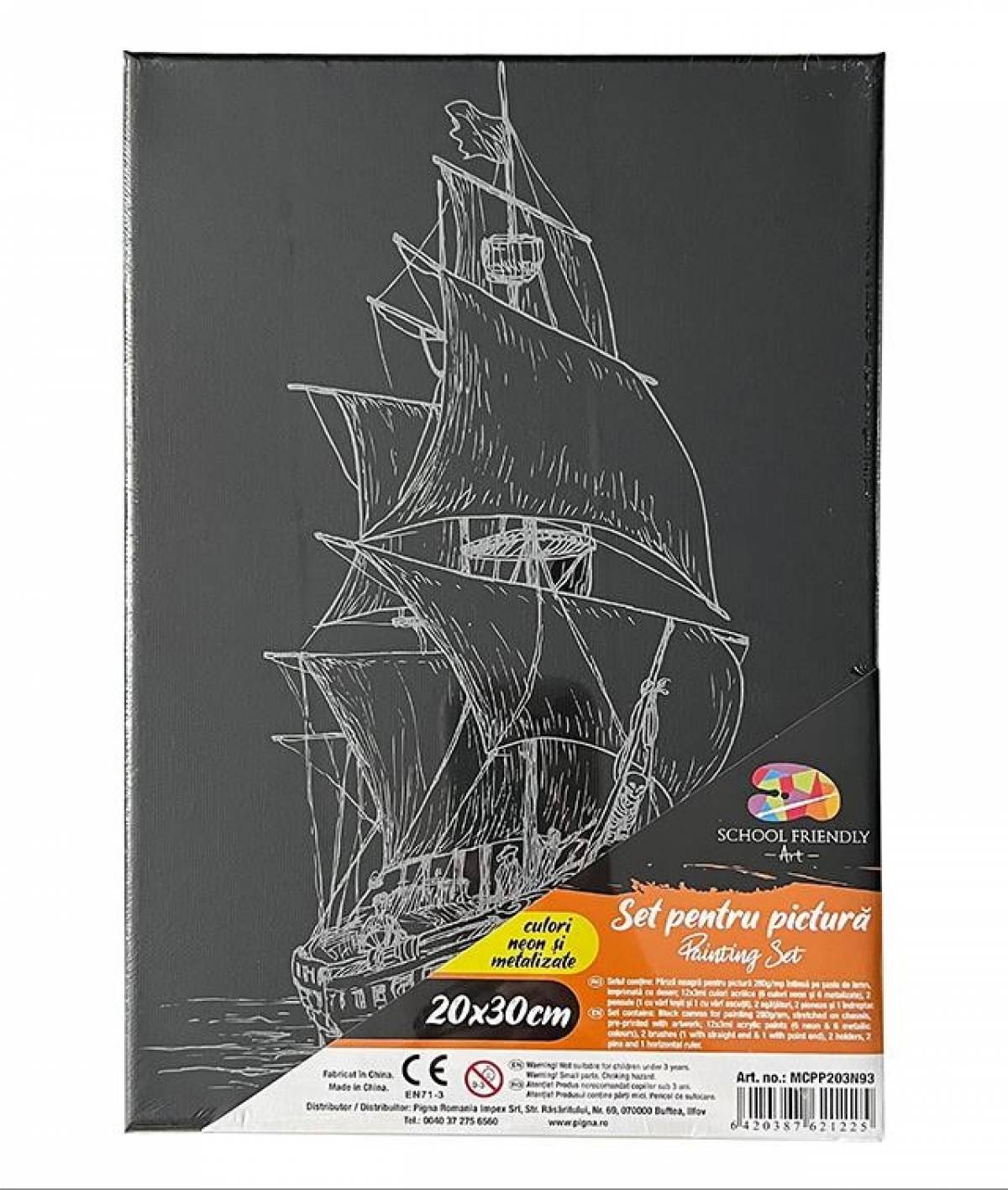 Panza SF ART pre printata neagra sasiu lemn 1 6x2 5cm 20x30cm CORABIE