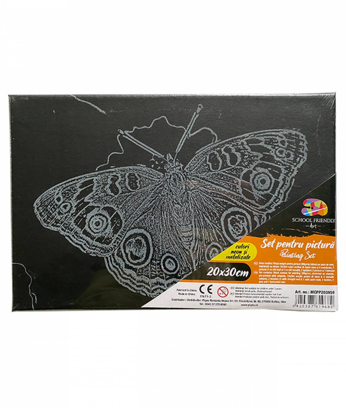 Panza SF ART pre printata neagra sasiu lemn 1 6x2 5cm 20x30cm FLUTURE