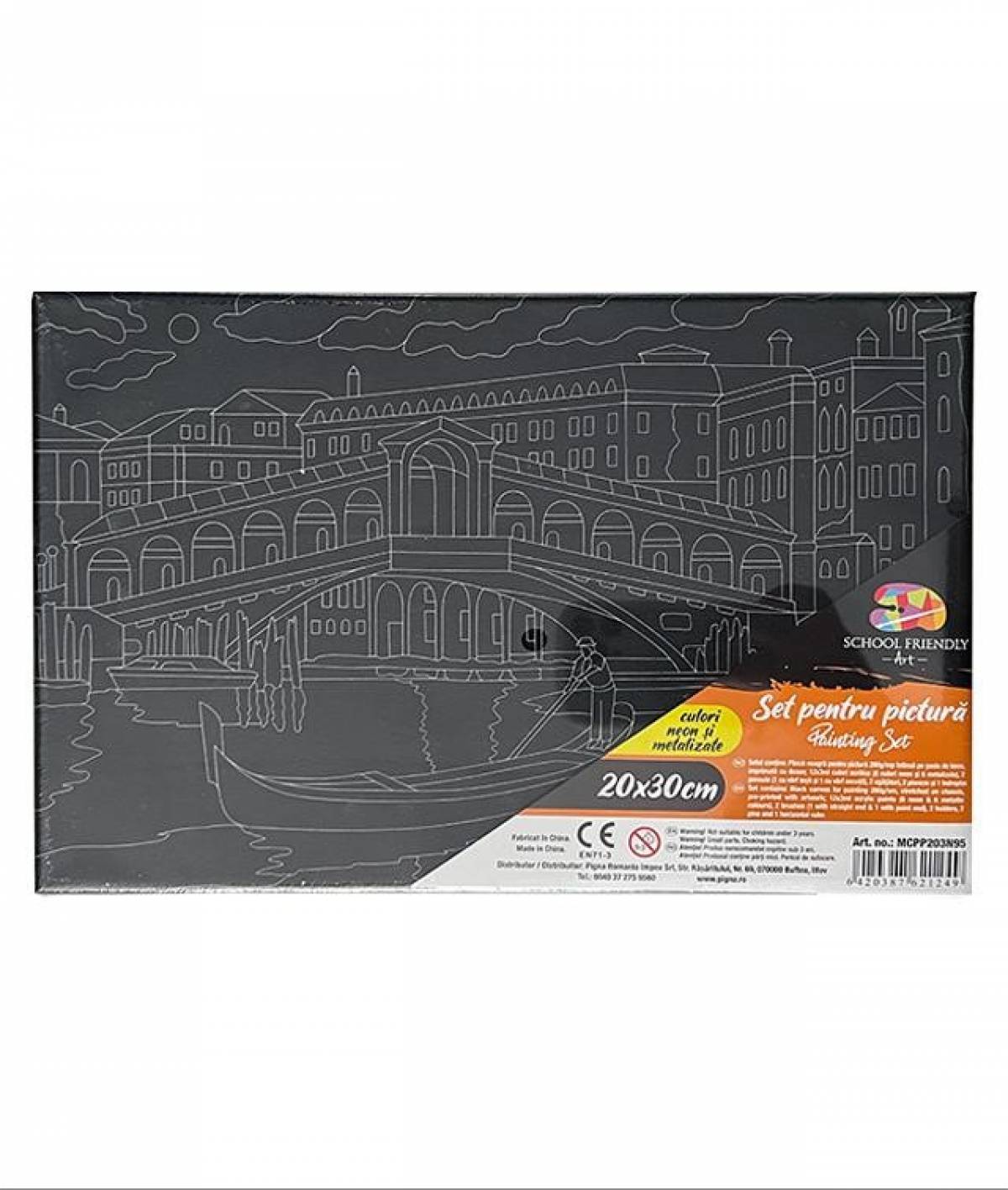 Panza SF ART pre printata neagra sasiu lemn 1 6x2 5cm 20x30cm VENETIA