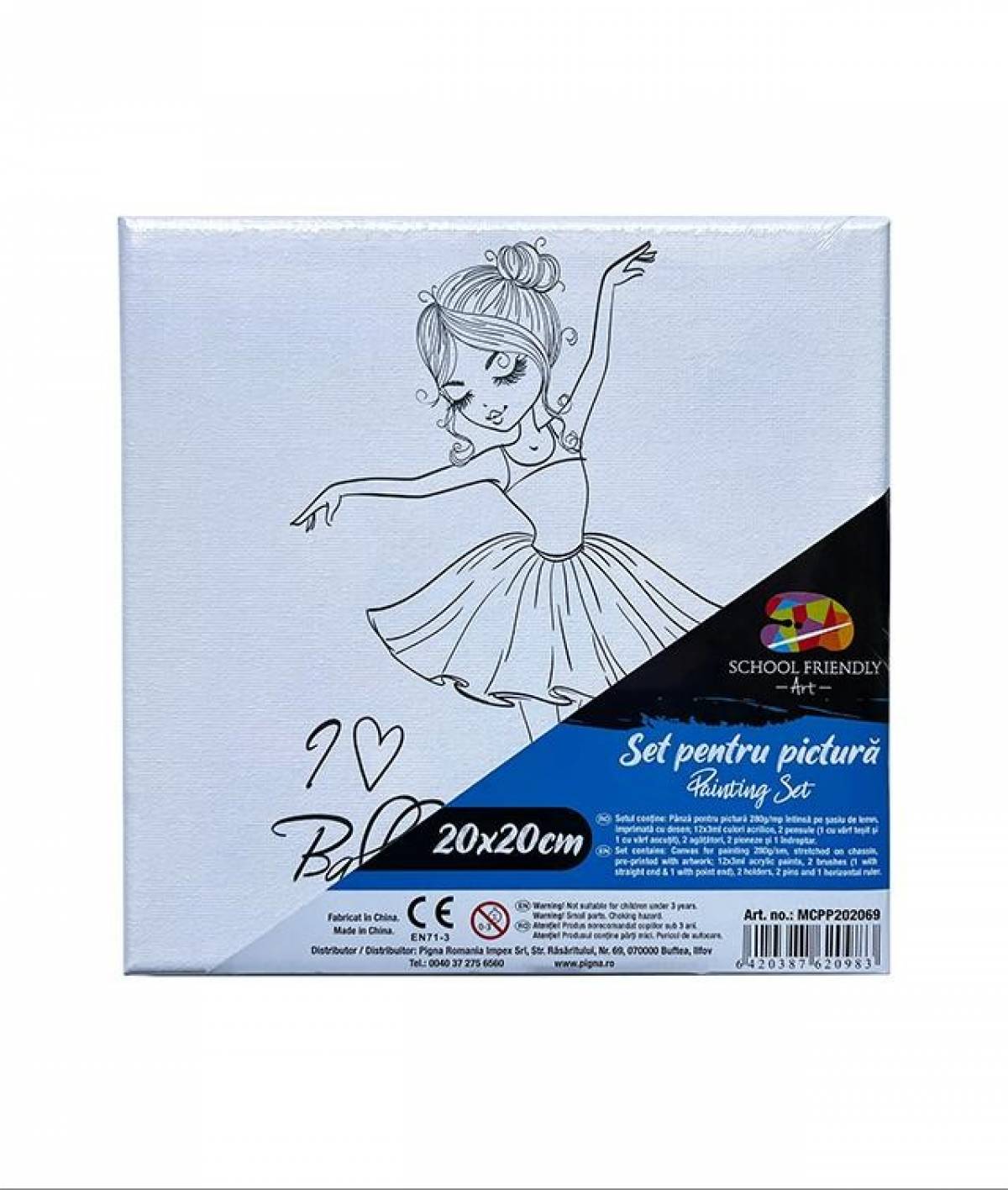 Panza SF ART pre printata sasiu lemn 1 6x2 5cm 20x20cm BALET