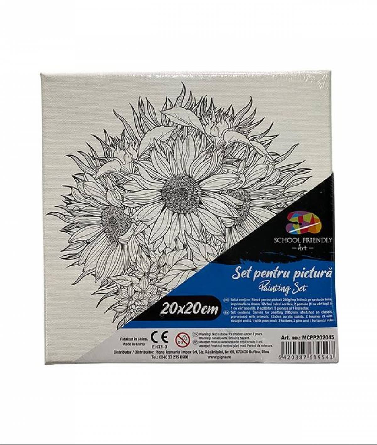 Panza SF ART pre printata sasiu lemn 1 6x2 5cm 20x20cm FLOARE