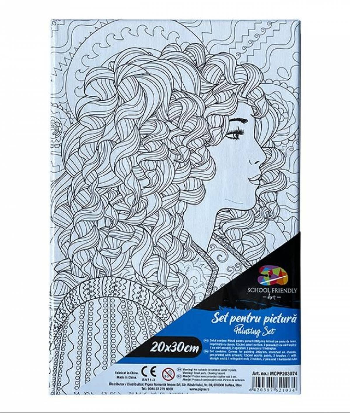 Panza SF ART pre printata sasiu lemn 1 6x2 5cm 20x30cm MANDALE FATA