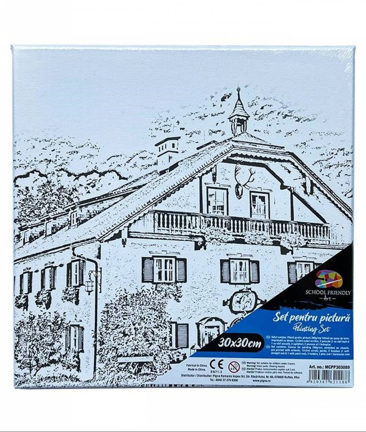 Panza SF ART pre printata sasiu lemn 1 6x2 5cm 30x30cm CORABIE