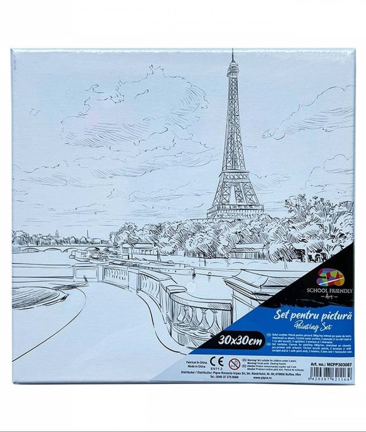 Panza SF ART pre printata sasiu lemn 1 6x2 5cm 30x30cm PARIS